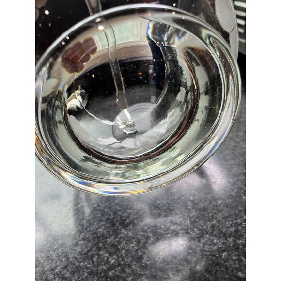 Vtg Crystal Bulbous Basket With Handle Frosted Etched Flowers And Leaves - Picture 5 of 5